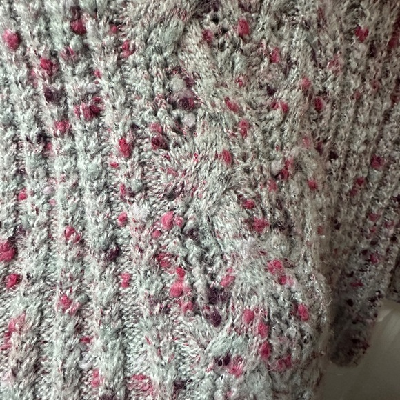 Skye's the Limit Pink and Gray V-Neck Sweater - Picture 3 of 3